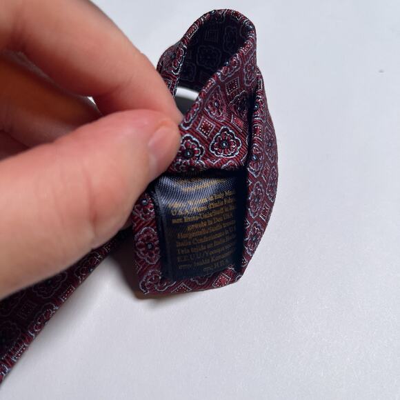 Vintage Brooks Brothers Makers Tie Paisley Floral Red Blue USA Silk Necktie - Picture 6 of 6